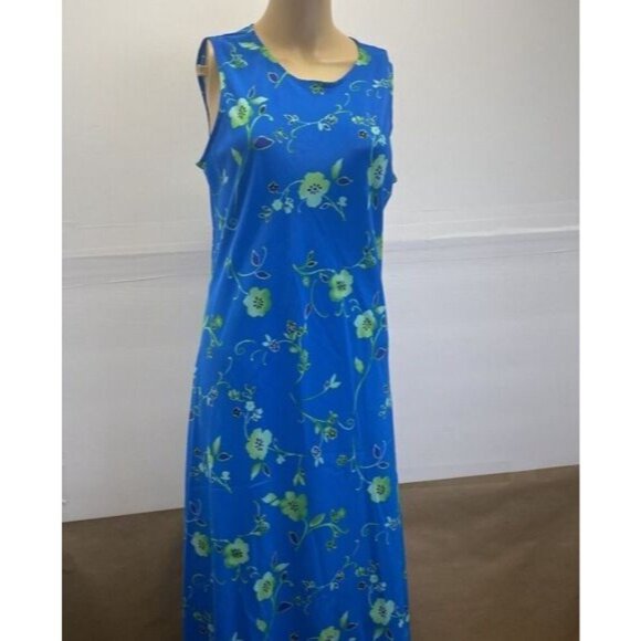 My Michelle Vintage Women Maxi Dress Size 11/12  Floral 90's Sleeveless Blue - Picture 9 of 9